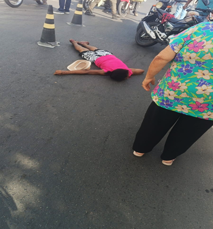 Mulher é atropelado por mototaxista em Santo Antônio de Jesus