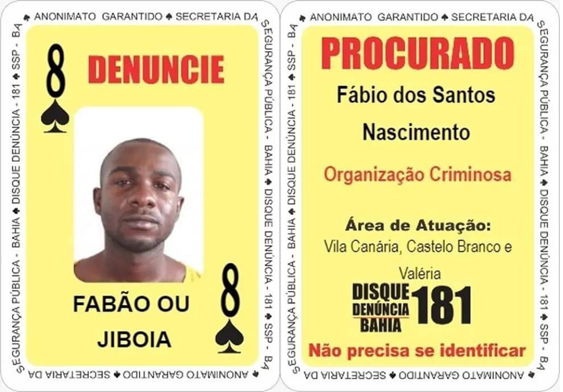 'Oito de Espadas' do Baralho do Crime da SSP-BA,  morre em confronto com policiais de SP
