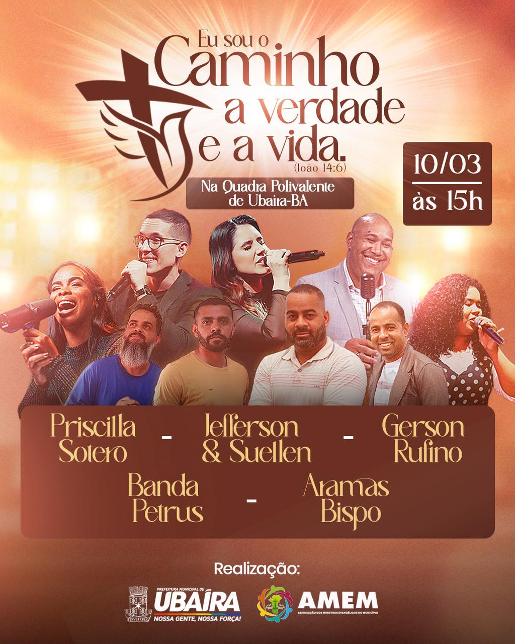 Ubaíra Celebra o Dia dos Evangélicos com Grande Evento de Fé e Louvor ,Segunda Feira dia 10.