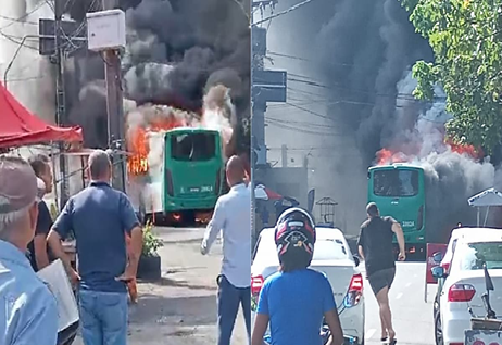 Incêndio em ônibus no IAPI é debelado e ônibus seguem sem entrar no bairro