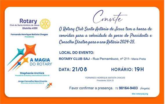Convite do Rotary Club Saj a toda a população